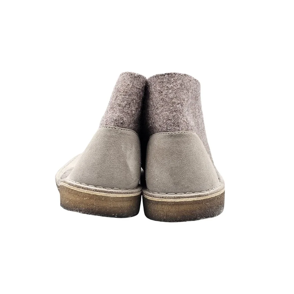 Clarks Mens Size 13 M US GUC Grey Felt & Suede Crepe Outsole Chukka Desert Boots